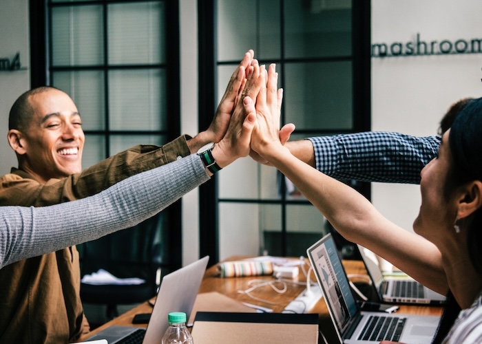 Team al lavoro in collaborazione creativa